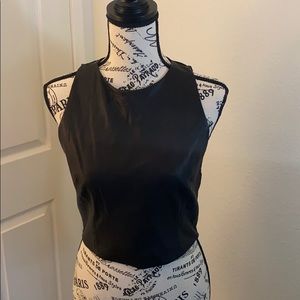 Super Sexy! NWT Alice + Olivia Lamb Leather Top